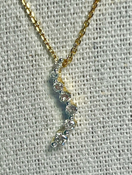 Jewelry - 14k Solid Gold Genuine Diamond Journey Pendant 18” Necklace